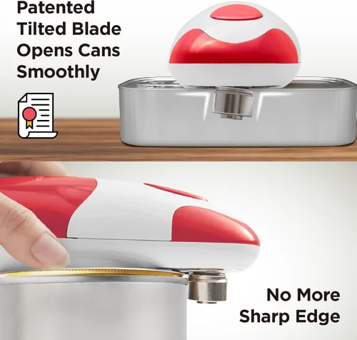 Miniatura 3 de Kitchen Mama Abrelatas Eléctrico Automático: Abre Tus Latas con Una Simple Pulsación de Botón - Automático, Manos Libres, Borde Liso, Funciona