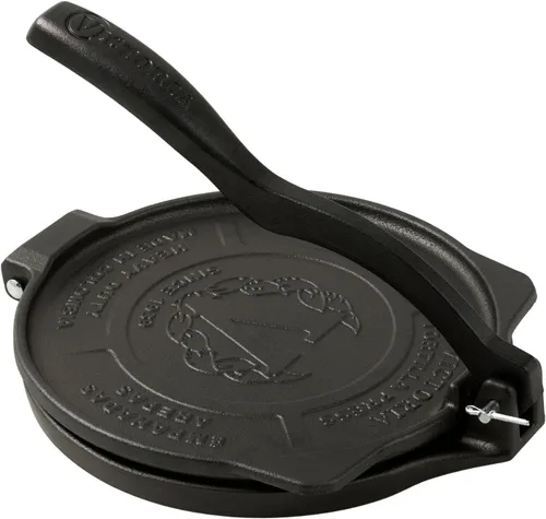 Miniatura 9 de Victoria Prensa de tortilla de hierro fundido, máquina de tortilla y roti, fabricada en Colombia, 6.5 pulgadas