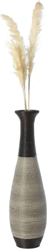 Miniatura 12 de Uniquewise QI003824 - Jarrón decorativo marrón de 39 pulgadas de alto, jarrón de suelo clásico y ordenado, soporte de flores alto independiente