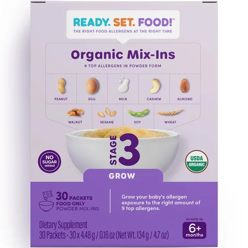 Miniatura 8 de Ready Set Food Stage 1 - Mezcla de alimentos orgánicos para bebés, kit de introducción temprana de alérgenos para bebés de más de 4 meses, huevos