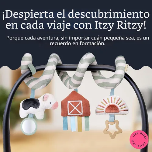 Miniatura 6 de Itzy Ritzy Juguete de actividad en espiral para asiento de automóvil y cochecito – Juguetes para cochecito y asiento de automóvil para edades de 0