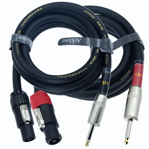 Habla en 2 piezas de Speakon profesional a 1/4 de pulgada TS cable de altavoz para pa jack par calibre 12awg puerto de audio macho enchufe