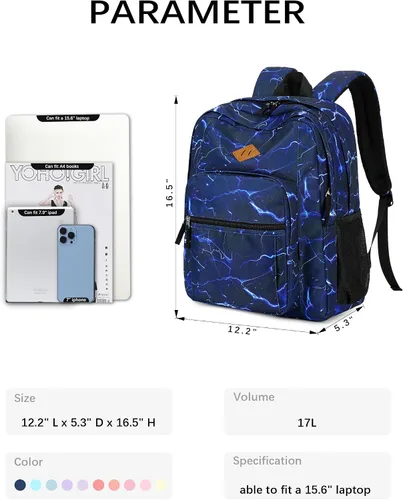 Miniatura 6 de Abshoo Mochila Clásica Básica de Viaje para Escuela Resistente al Agua. Mochila Escolar For School, For School
