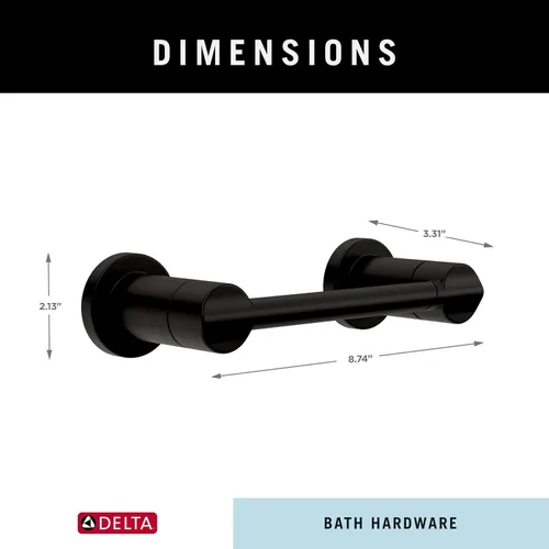 Miniatura 7 de Delta Nicoli (1-Paquete) Soporte de Papel Higiénico Negro Mate Soporte de Rollo de Paño para Organización y Almacenamiento en el Baño Soporte