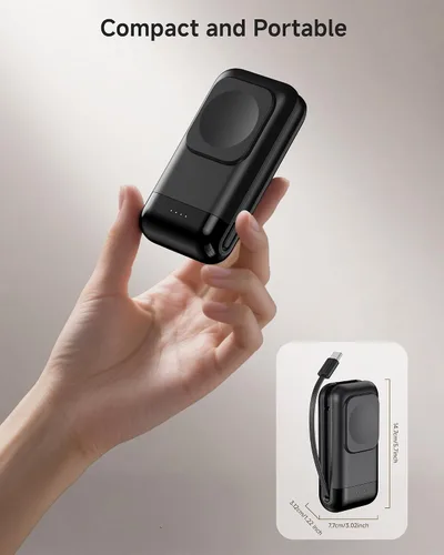 Miniatura 7 de Cargador de reloj portátil, 6000mAh 2 en 1, cargador portátil para Galaxy Watch 8/8 Classic/7/Ultra/6/6 Classic/5 Pro/5/4/3/Active 2, para Samsung