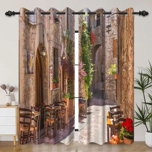 Miniatura 169 de Cortinas japonesas con pintura de tinta, monte Fuji, sol rojo, puesta de sol, hojas de bambú, cortinas de ventana para dormitorio, sala de estar