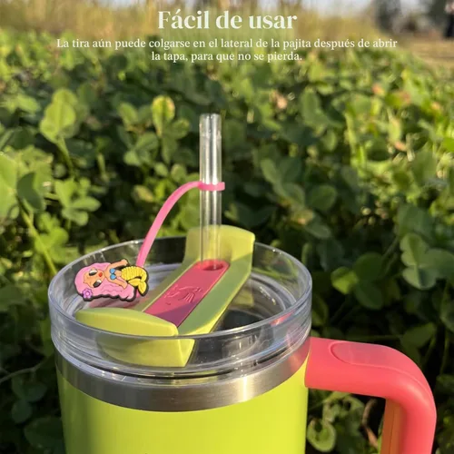 Miniatura 3 de Cubierta de Pajita, 4 Piezas de Tapas para Pajillas para Taza Stanley de 30oz y 40oz con Asa, Tapas de Silicona con Diseño de Sirena para Pajillas