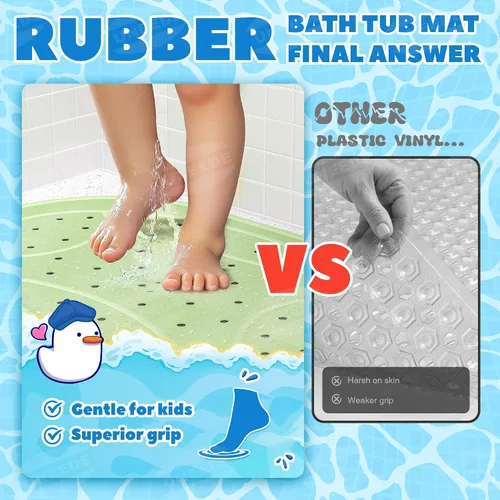Miniatura 2 de UNEEDE Tapete de baño para niños, tapete de ducha antideslizante para niños pequeños, superficie antideslizante lavable, tapete de goma suave