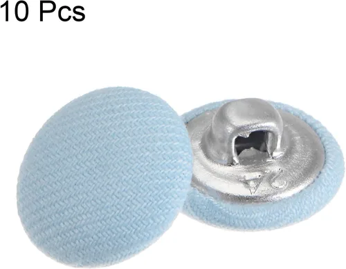 Miniatura 3 de HARFINGTON 10 botones de tela de 24L cubiertos de tela de 0.59 pulgadas, vástago de metal, botones de costura redondos para trajes, blusas de Azul