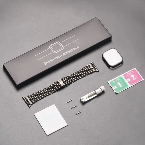Miniatura 7 de baozai Correas compatibles con Apple Watch de 1.811 in 1.772 in 1.732 in 1.654 in 1.614 in 1.575 in 1.496 in, correa de acero inoxidable con funda