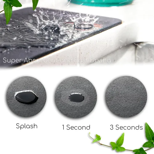 Miniatura 4 de Ternal DripGuards - Juego de 2 tapetes absorbentes para mostrador, impermeable, de secado rápido, tapete para barra de café para cocina, fregadero