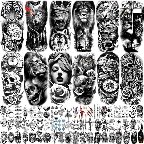 Miniatura 10 de JEEFONNA 22 hojas de tatuajes temporales de Halloween HQ Joker, disfraces perfectos para Halloween, accesorios de fiesta de Halloween y cosplay