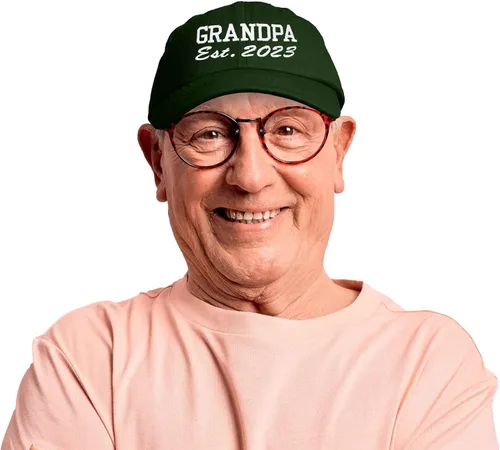 Miniatura 5 de DALIX New Grandpa Hat Est 2023 - Gorro de algodón bordado para papá