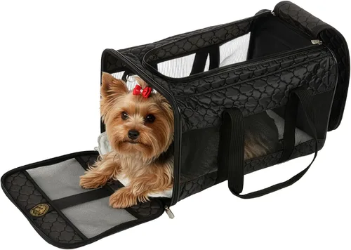 Miniatura 14 de Transportín Sherpa Original Deluxe para mascotas, aprobado por aerolíneas y garantizado a bordo - Negro con celosía, pequeño