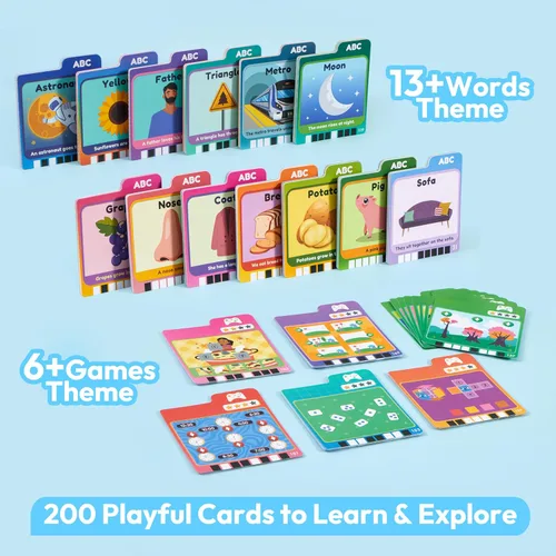 Miniatura 3 de Tarjetas parlantes Lalalark para niños de 3, 4, 5 años, juguetes de aprendizaje para niños con 136 palabras visuales y 64 juegos, juguete educativo