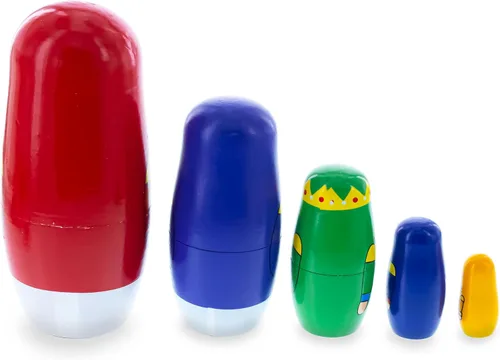 Miniatura 5 de BestPysanky Juego de 5 muñecos anidables de madera cascanueces de 5.5 pulgadas