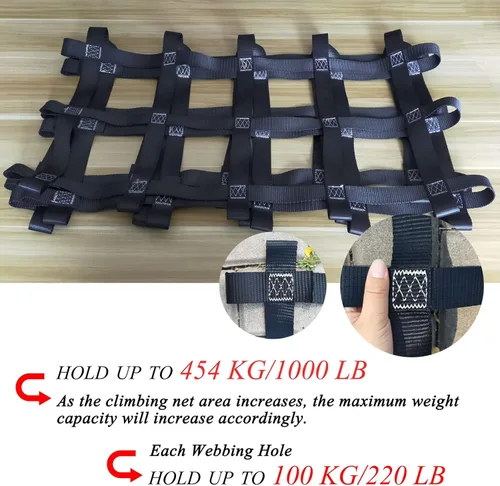 Miniatura 3 de Red de carga de escalada para casa del árbol, red de escalada para niños, protección de escaleras, resistente para niños, obstáculos ninja, jungla