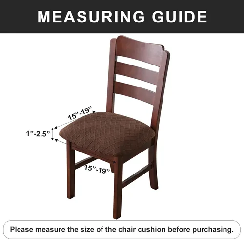 Miniatura 3 de Genina Fundas de asiento impermeables para sillas de comedor, fundas para sillas de comedor, fundas para sillas de cocina (chocolate, 6 piezas)