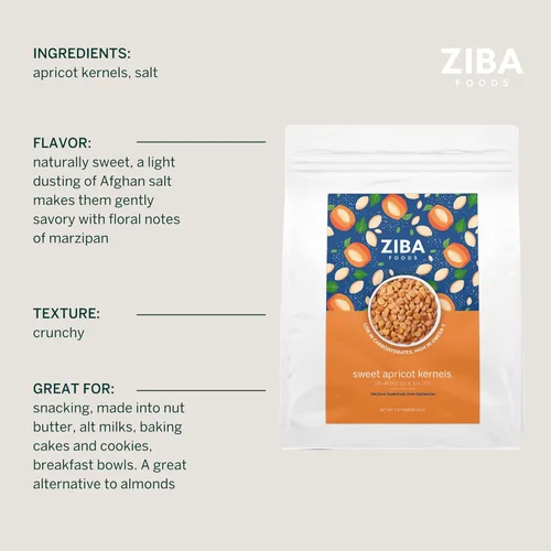 Miniatura 3 de Ziba Foods Semillas de Albaricoque Dulce Cultivadas en la Selva Sin OMG, Vegano, Apto para Whole 30 y Keto, Paleo, Tostadas en Seco Supersemillas