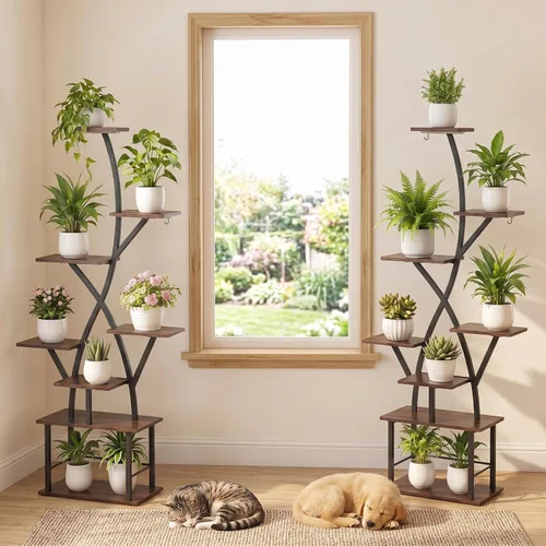 Miniatura 15 de Quikraen Soporte para plantas de interior con luces de cultivo de 64 pulgadas de alto, estante de plantas iluminado en esquina para cultivo