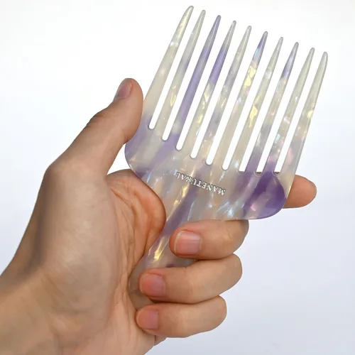 Miniatura 2 de 14MX púas de cabello para mujeres, púas de cabello para cabello rizado, peine de dientes anchos para rizos, púa afro, peine de acetato de 5.5