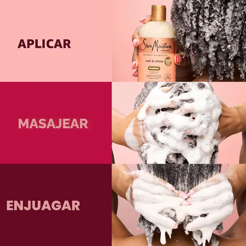 Miniatura 9 de Shampoo para cabello rizado de karité Humedad Hibiscus de coco, 13 onzas