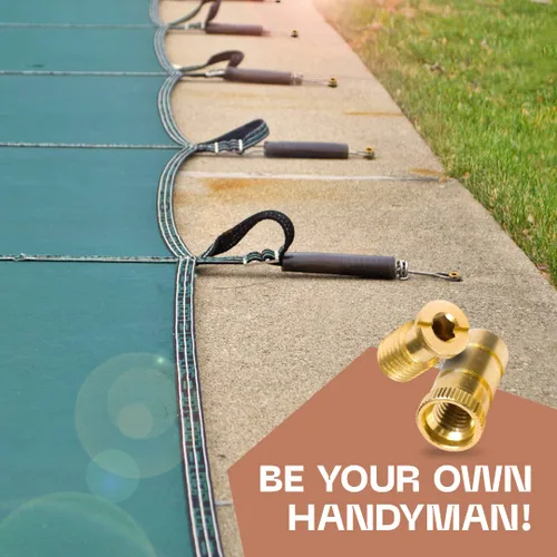 Miniatura 2 de Paquete de 10 anclajes para cubierta de piscina, concreto y adoquines, tamaño universal para agujeros de 3/4 pulgadas, lo mejor para la instalación
