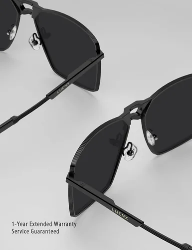 Miniatura 6 de LUENX Gafas de sol rectangulares de aviador para hombre, lentes polarizadas cuadradas con protección UV 400