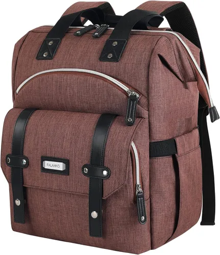 Miniatura 15 de Mochila para portátil para mujer, para trabajo de doctoras, profesoras, enfermeras, de 15.6 pulgadas, mochila universitaria de apertura amplia