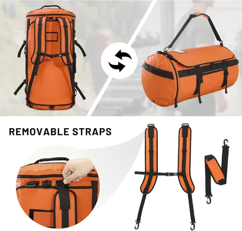 Miniatura 25 de MIER Mochila deportiva grande con compartimento para zapatos, resistente y resistente al agua, azul marino, 45L