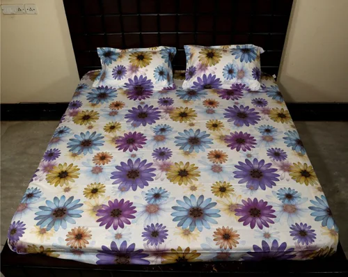 Miniatura 7 de Bombay Dyeing Juego de sábanas de algodón 100% puro con 2 fundas de almohada, tamaño King (224 × 100.0 in), color amarillo – Diseño 7047