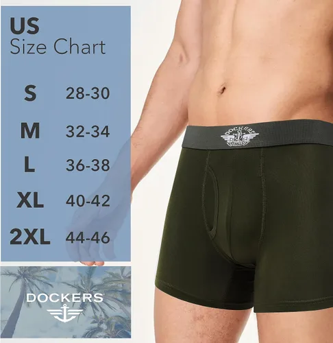 Miniatura 6 de Dockers Calzoncillos tipo bóxer de microfibra para hombre, paquete de 4
