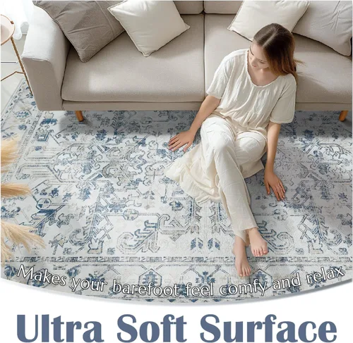Miniatura 6 de jinchan Lima - Alfombra de pasillo lavable de 2 x 6 pies, antideslizante, de pelo corto, suave, ultrafina, alfombra envejecida para casa de campo