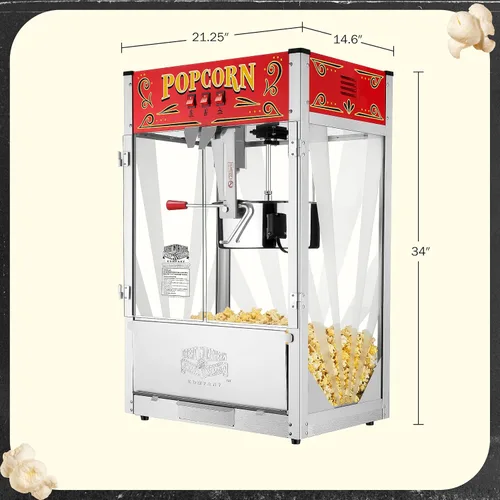 Miniatura 6 de Midway Marvel Máquina de palomitas de maíz para encimera, 7 galones, hervidor de agua de 16 onzas, cajón de viejas sirvientas, bandeja