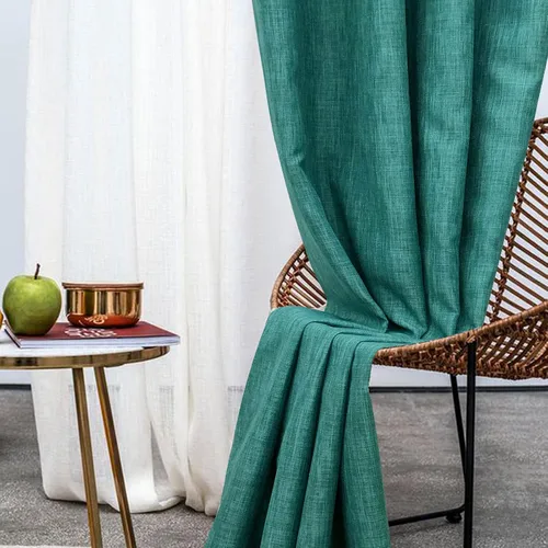 Miniatura 11 de always4u Cortinas 100% opacas con textura de lino, tejido casual, cortinas con aislamiento térmico para sala de estar, dormitorio, 2 paneles, beige