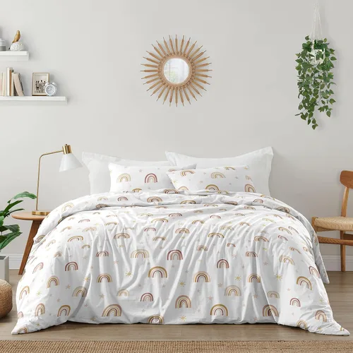 Miniatura 11 de Sweet Jojo Designs Juego de edredón individual de 2 piezas (arcoíris bohemio rosa) para niñas, niños, ropa de cama para niños, ropa de cama en una