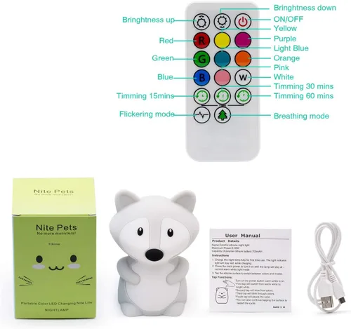 Miniatura 6 de Luz nocturna para niños, lámpara de noche, luz de dormitorio, luces LED, lámpara para niños, lámpara de cuarto de bebé, resistente a la rotura
