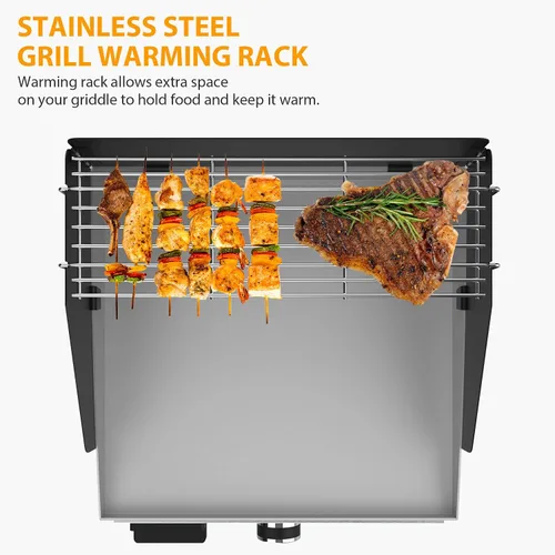 Miniatura 5 de Parrilla de 17 pulgadas, protector de viento y rejilla de calentamiento para parrilla Blackstone de 17 pulgadas, kit de accesorios para barbacoa