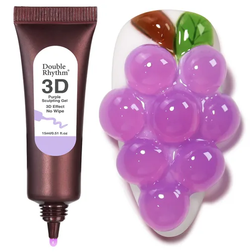 Miniatura 10 de Double Rhythm Gel de Uñas 3D de 0.5 Oz, Gel de Arte para Uñas, Gel de Escultura Sin Limpieza, Esmalte en Gel para Diseños de Uñas, Arte de Uñas DIY