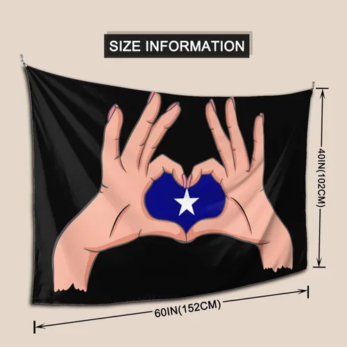Miniatura 5 de LIFANGMI Holding A Heart Bonnie Blue Flag Tapestry Wall Hanging 60x40 Inch Bedroom Living Room Dormitory Home Decoration Wall Tapestry