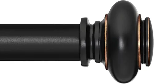 Miniatura 9 de SIMEWIN Barras de cortina de bronce para ventanas de 72 a 144 pulgadas, ajustables, decorativas, de 1 pulgada de diámetro, juego de cortineros