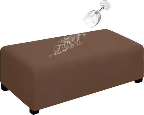 Miniatura 36 de Easy-Going Funda para Otomán Elástica 100% Doble Impermeable Rectangular Plegable Taburete de Almacenamiento Protector de Muebles Funda Suave