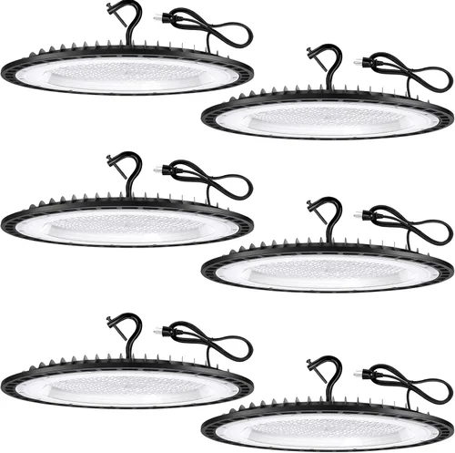 Miniatura 10 de YANYCN Paquete de 12 unidades de 100 W UFO Led Luz de bahía alta, 5000 K Luz diurna para tienda comercial, 120 V, 15000 lm
