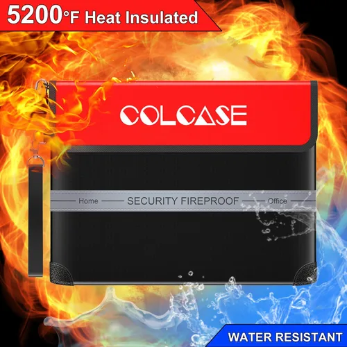 Miniatura 5 de COLCASE Bolsa de documentos ignífuga con cerradura de 5200 ℉ con aislamiento térmico impermeable e ignífugo con cremallera, bolsa ignífuga