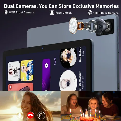 Miniatura 6 de DOMATON Tabletas, tableta Android de 10.1 pulgadas con 14 GB de RAM 128 GB ROM 1280 * 800 pantalla Incell, procesador octa-core batería de 7000 mAh