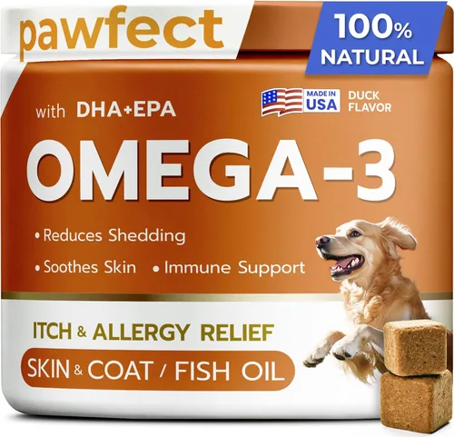 PawfectCHEW Aceite de pescado Omega 3 para perros, alivio de alergias, salud de las articulaciones, alivio de picazón, desprendimiento, suplemento