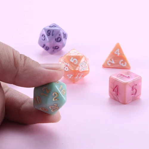 Miniatura 6 de DND Dice, 5 x 7 juegos (35 piezas) de dados de poliedro para Dungeons & Dragons RPG MTG DND juego de mesa con 1 bolsa gratis