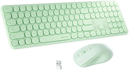Miniatura 7 de Combo de teclado y mouse inalámbricos con 110 teclas redondas, interruptor de encendido y sensación de escritura con interruptor de tijera, ideal