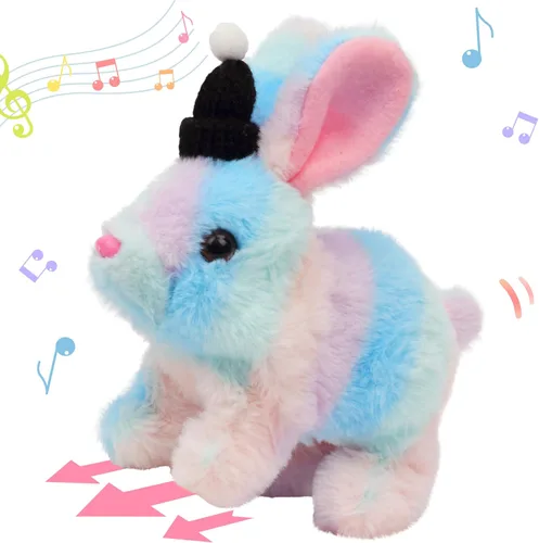 Miniatura 56 de Hopearl - Juguete de peluche electrónico interactivo de unicornio con sonidos y movimientos, camina y tiene un cuerno luminoso; regalo para niños