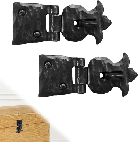 Miniatura 21 de 1 paquete de cerrojos de muebles de 2.75 pulgadas para puertas, color negro, cerrojo decorativo de metal para muebles, cerrojos de metal rústico